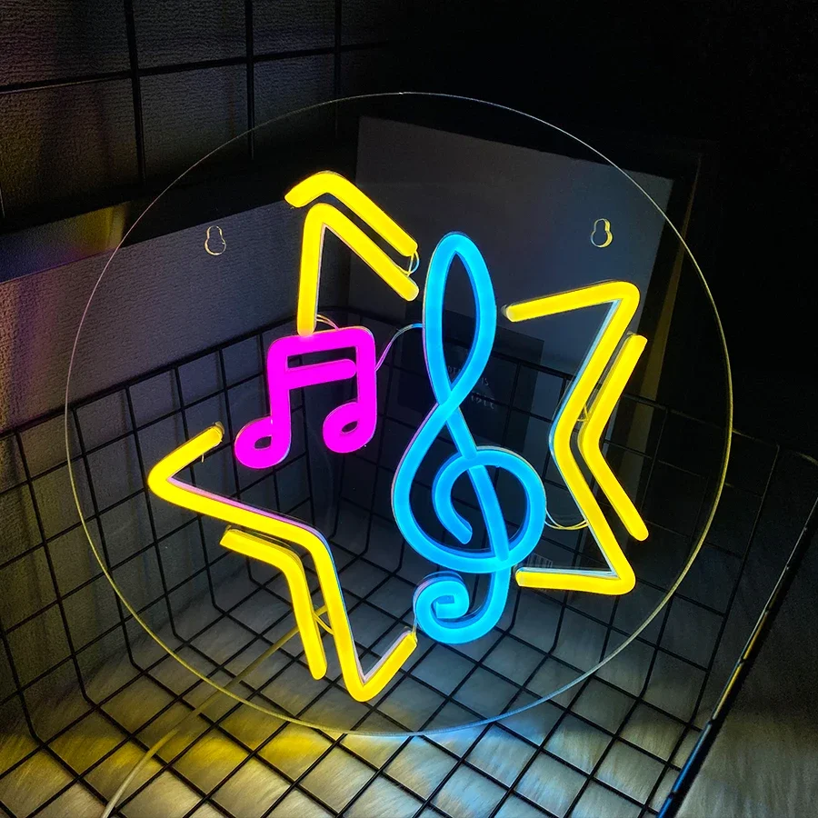 

Светодиодная неоновая вывеска в виде пятиконечной звезды, USB-питание, для декора бара, музыкальной комнаты, настенный светильник, ночник.