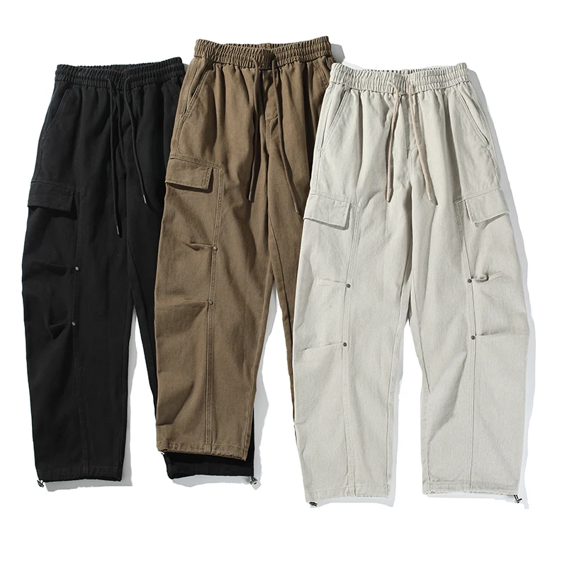 

Американские рабочие брюки Original Flavor Thiened, повседневные свободные длинные брюки, мужские осенне-зимние хлопковые брюки прямого кроя