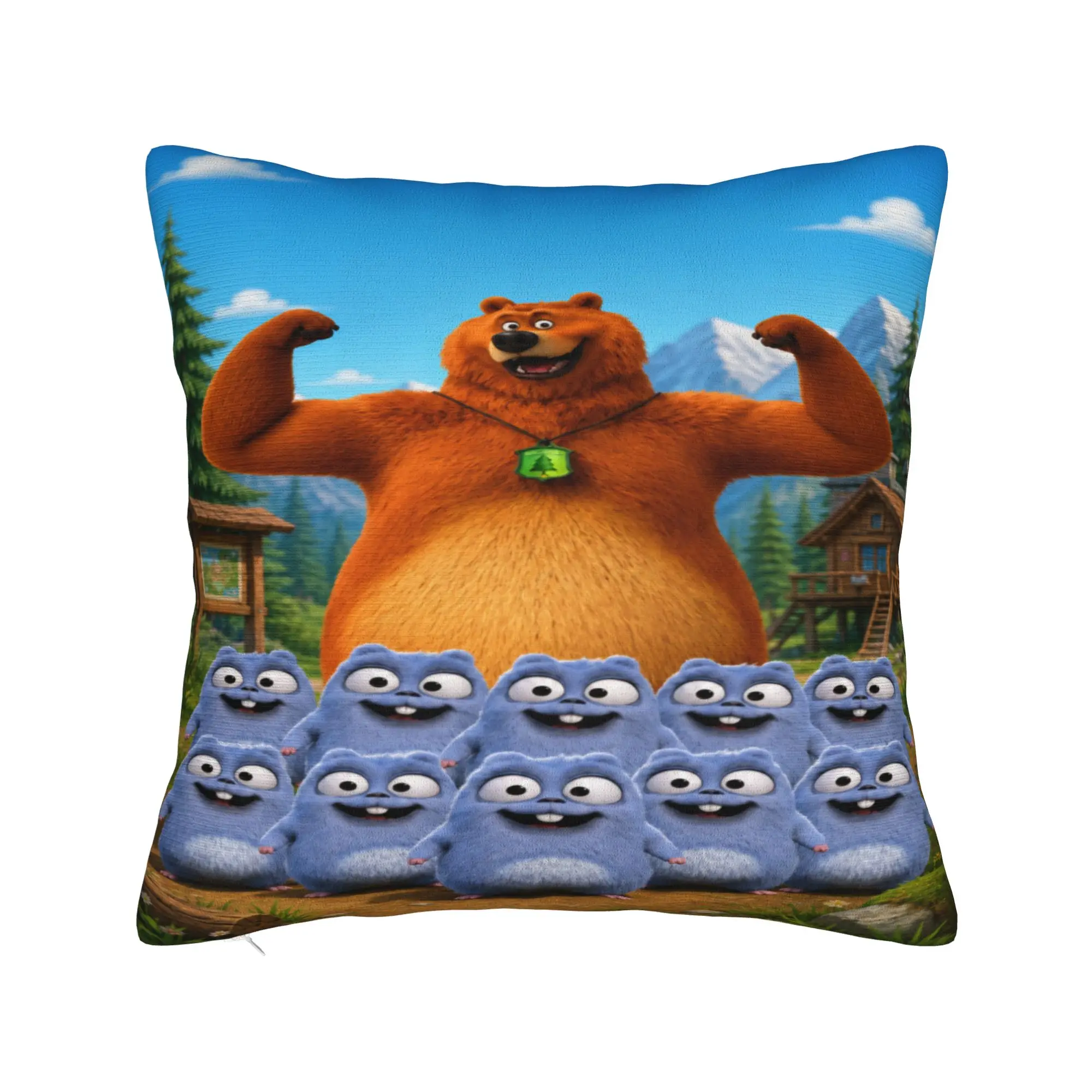 Trendy Bedroom Grizzly And Lemmings  Decoration Pillowcase Accessories  Pillow Covers Zippered Multi-Size
