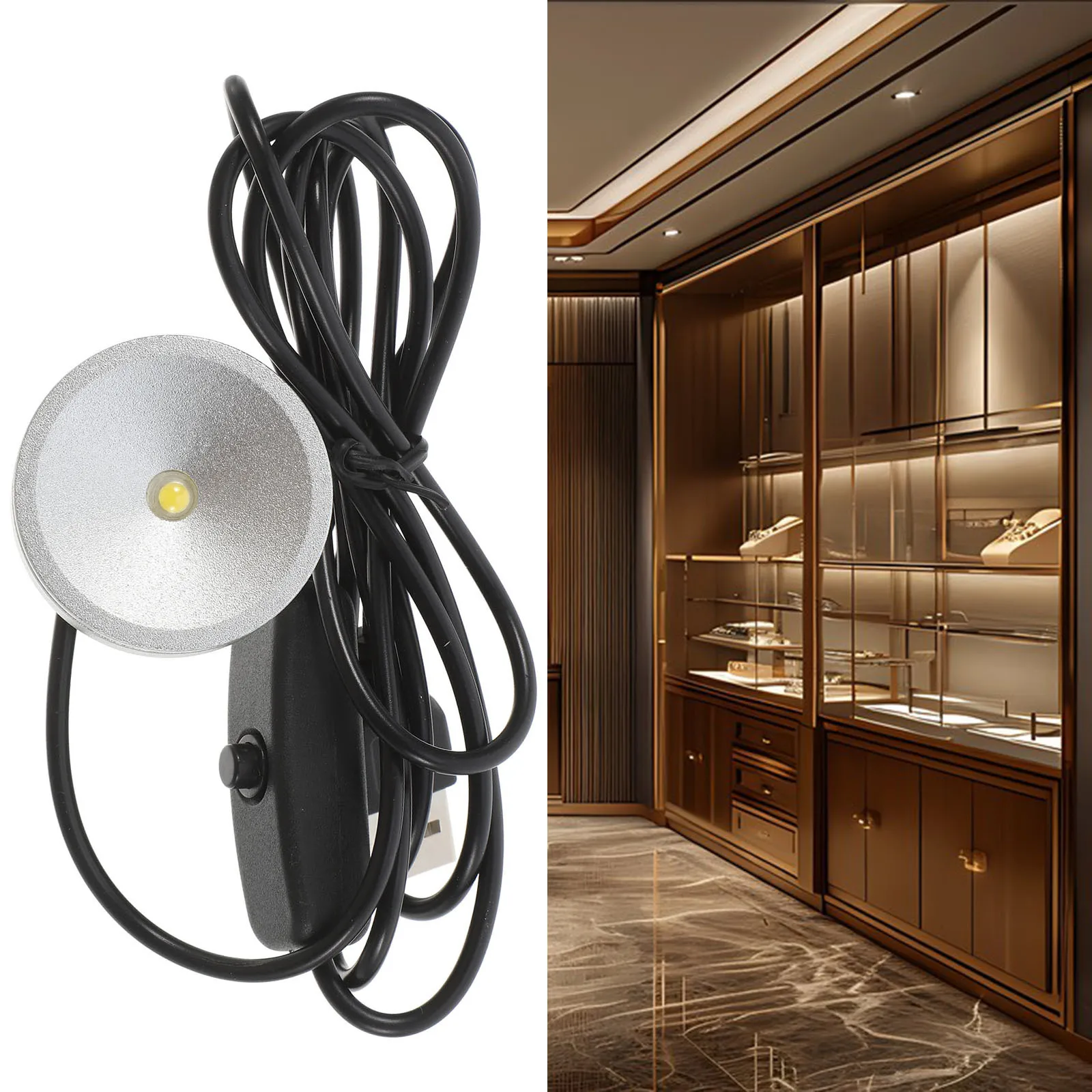 

LED 3W Neutral Diffuser Light USB Powered Small Ultra Thin Lamp for Under Cabinet Kitchen Reading Desk Lighting 4000k Mini