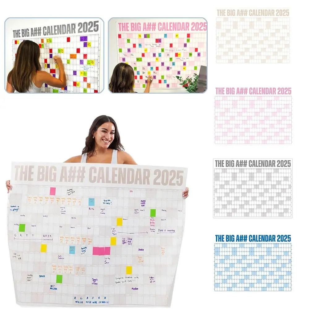 Simplicity Giant The Big A## Calendar with Pen and Adhesive Sticker Schedule Organizer 2025 Planner Sheet Yearly Wall Planner