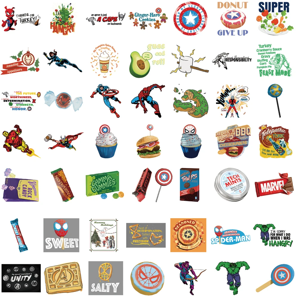 50 個 Fosun Food4 ステッカースクラップブッキング荷物リビングルームラップトップ自転車コーヒーアート画像スケートボード防水ステッカー