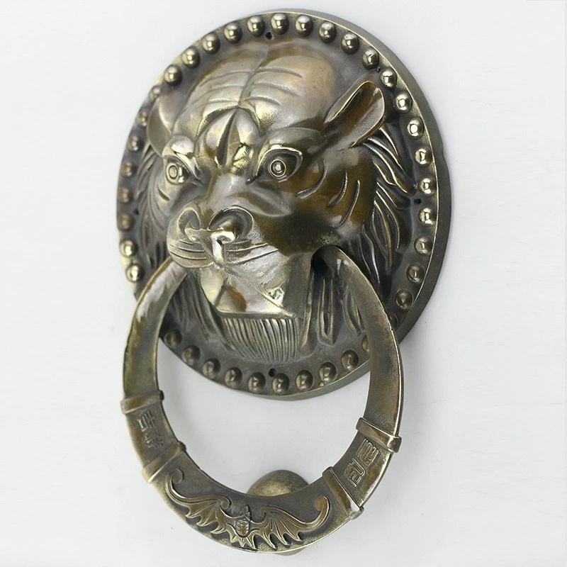 New Chinese tiger head door ring, Chinese antique door brass tiger head door ring