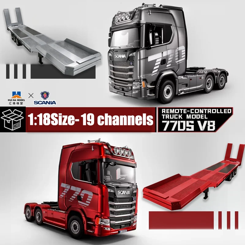 Huina 1501 Scania 770s Fully Proportional Remote Controlled Heavy Truck Trailer Model Tractor Car High end Toy Monster Truck1502