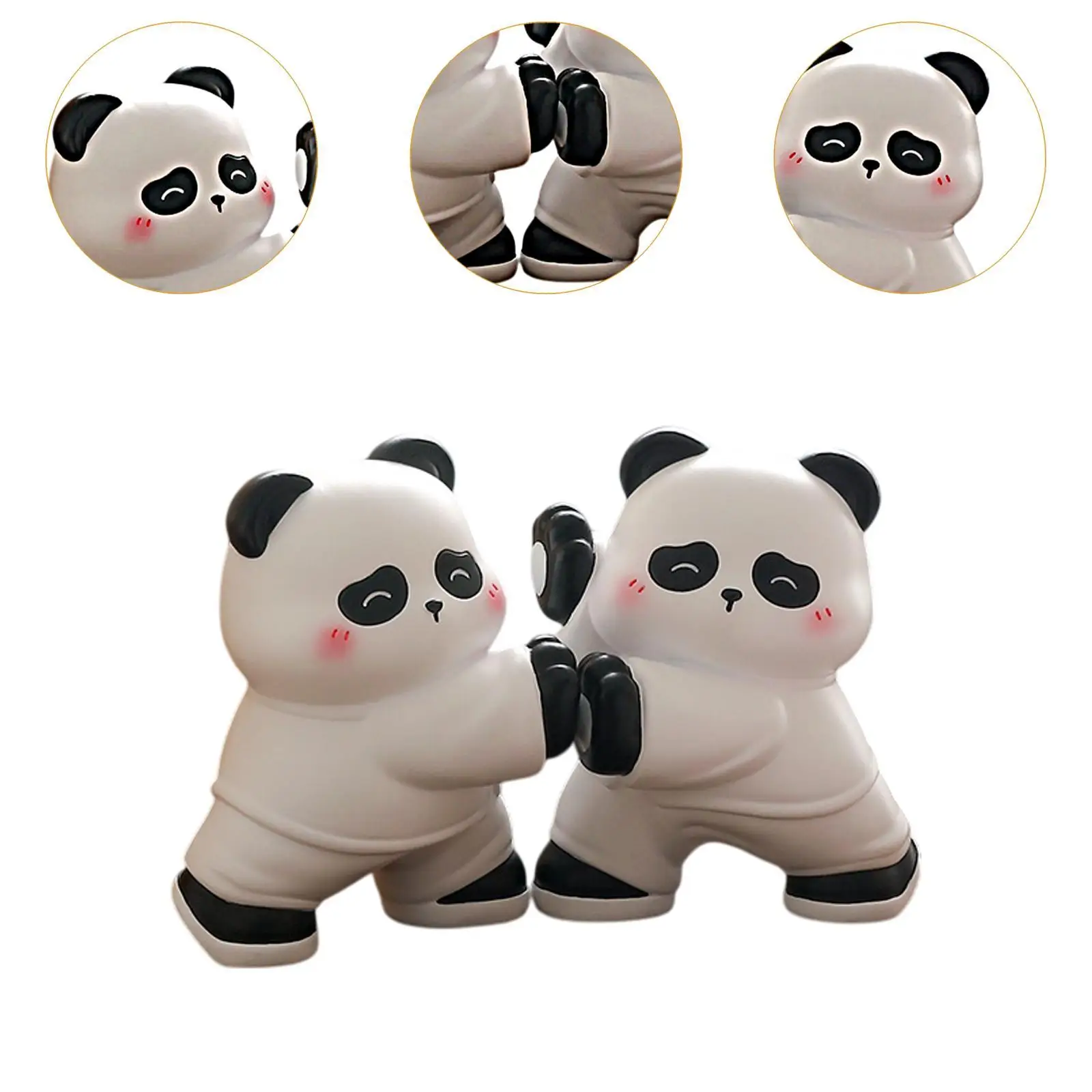 2 Buah Ornamen Resin Tugas Berat Ujung Buku Panda untuk Rak Patung Dudukan Buku Dekoratif untuk CD Rumah, Dapur Kantor