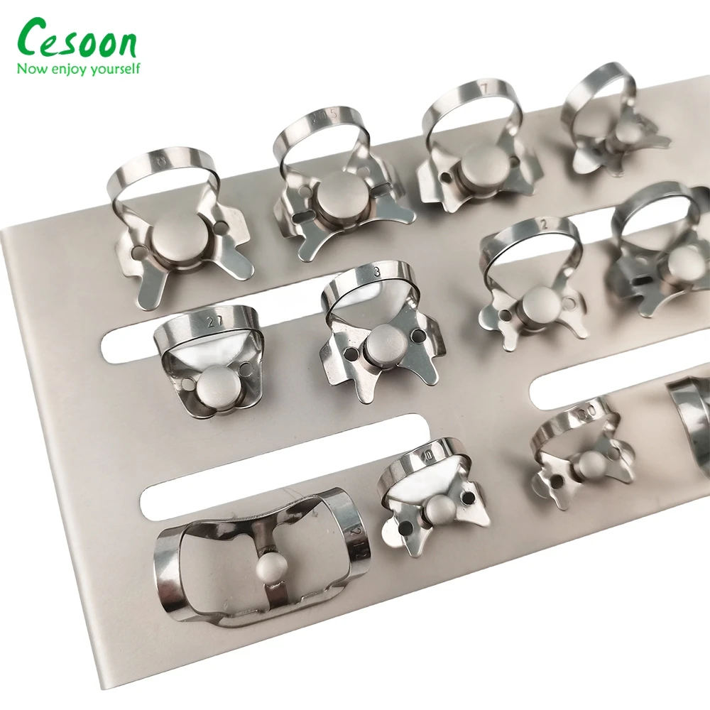 Dental Rubber Dam Clamps Endodontic Restorative Barrier Clips Holder Stainless Steel Tray Holder Oral Care Orthodontic Materials