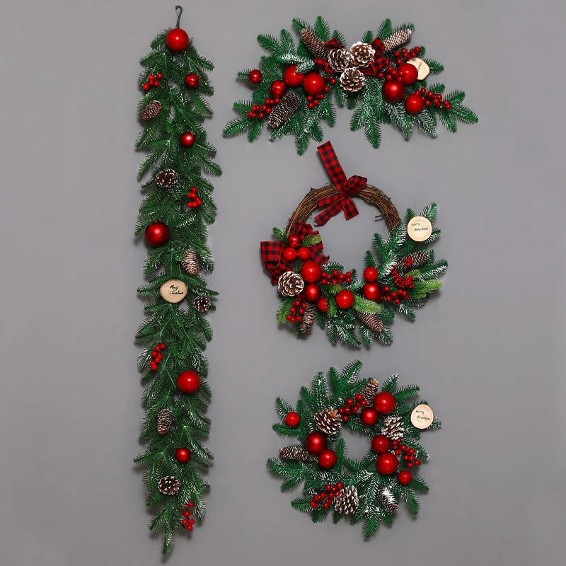 Christmas decorations Christmas wreaths rattan rattan ring door hanging