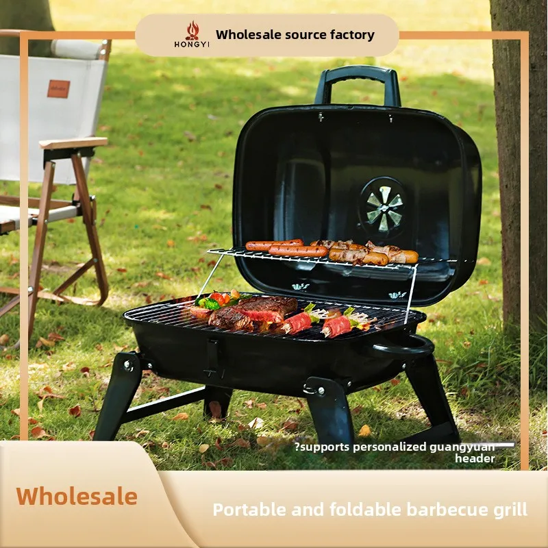 

Portable Camping BBQ Grill Outdoor Charcoal Grill Home Small Stove Tea Set