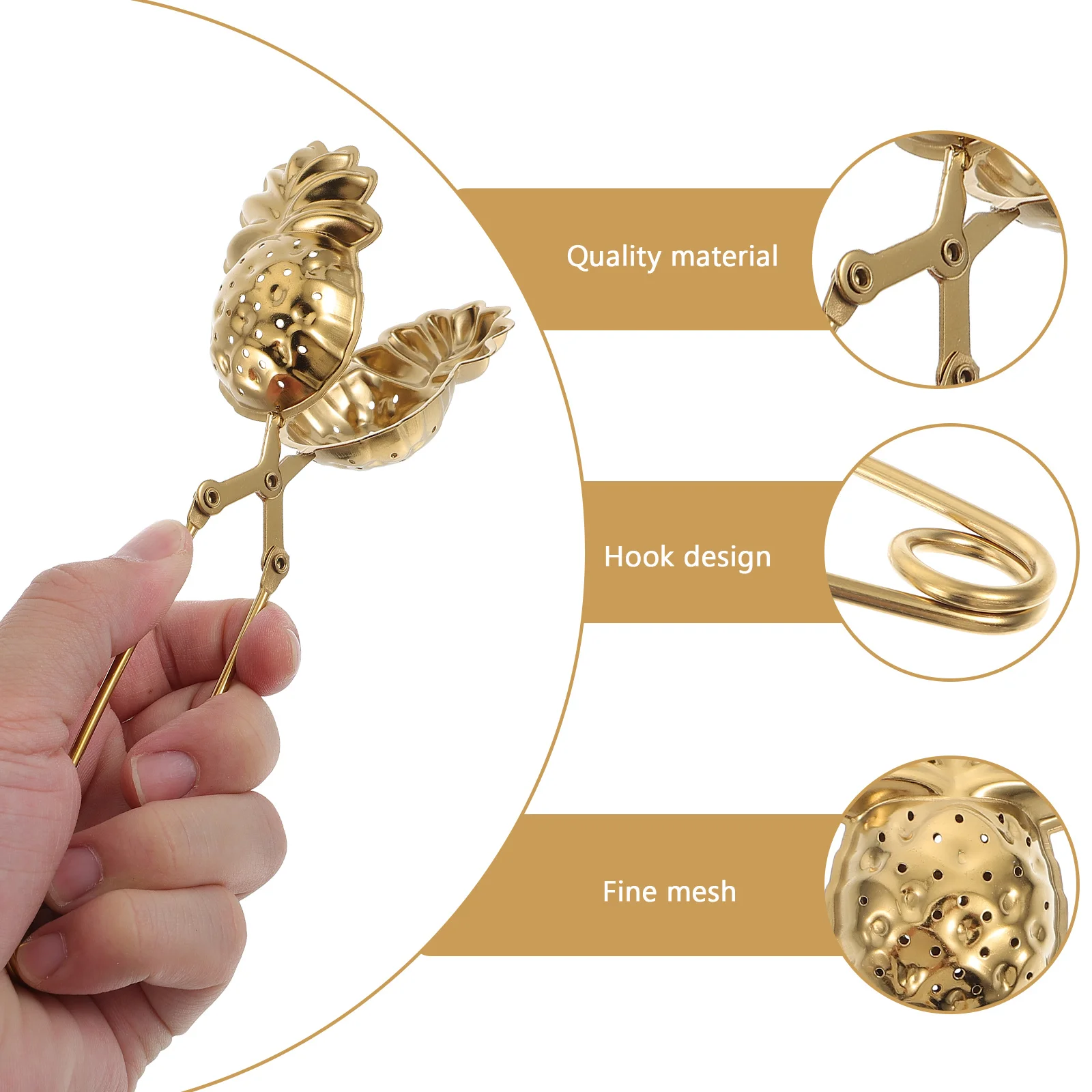 

2Pcs Stainless Steel Tea Infuser Compact Kitchen Tea-Leaf Holder Filter Practical Tool Tea Strainer Tea-Leaf Holder