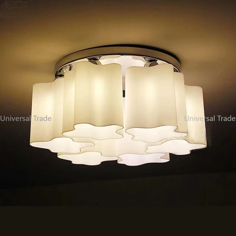 Abajur Lamparas De Techo Colgante Led Ceiling Light Brief Fashion Lamps Bedroom Glass Rling Clouds Ceiling Light Dia 75cm