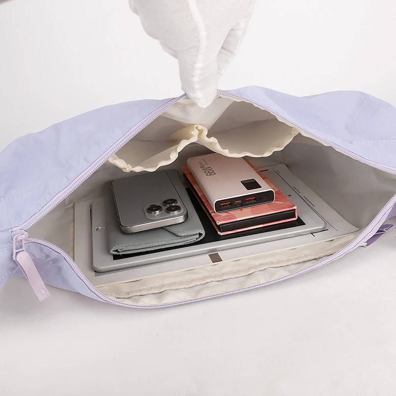 حقيبة كروس عصرية ذات سعة كبيرة - حقيبة كتف زلابية متعددة الوظائف بلون سادة على الطراز الكوري، مناسبة للعناية غير الرسمية