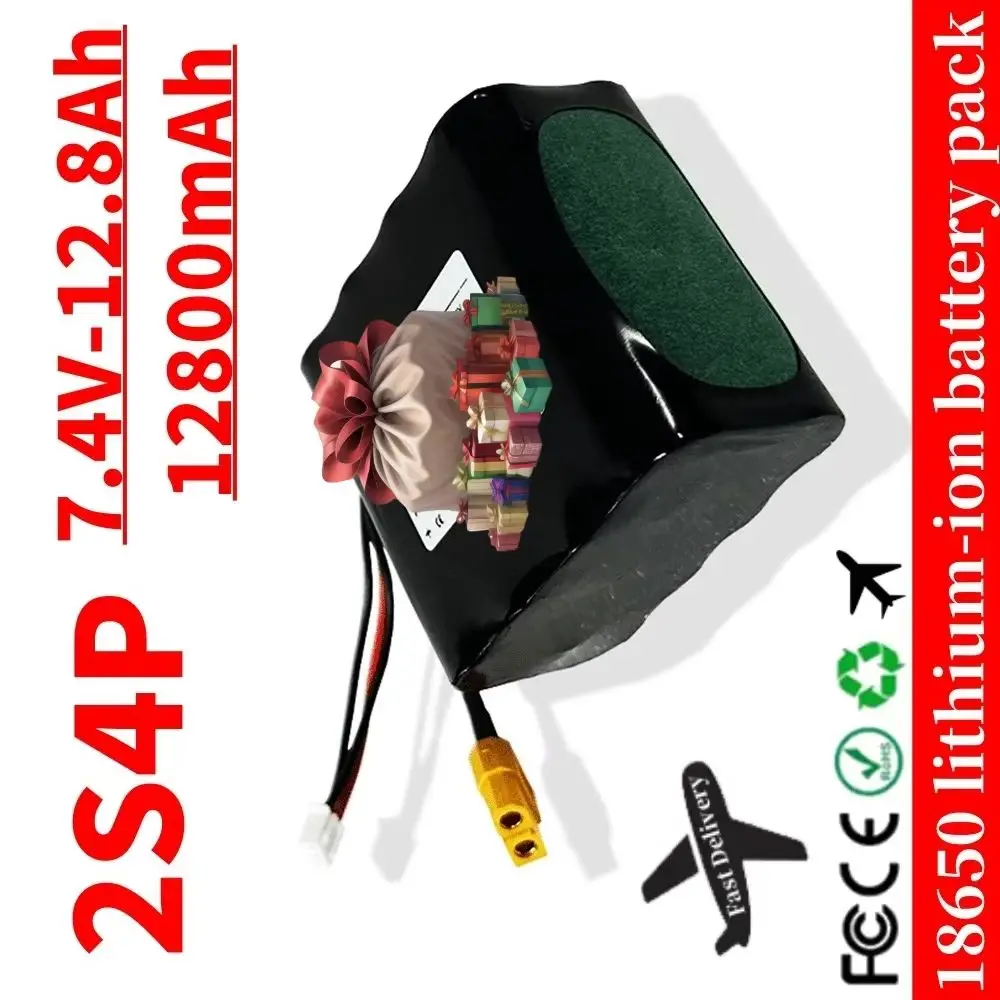 

Недавно обновленная литий-ионная аккумуляторная батарея БПЛА 2S4P 7,4 В 12,8 Ач для различных радиоуправляемых самолетов, дрона Quadrotor XH2.54-3P XT60