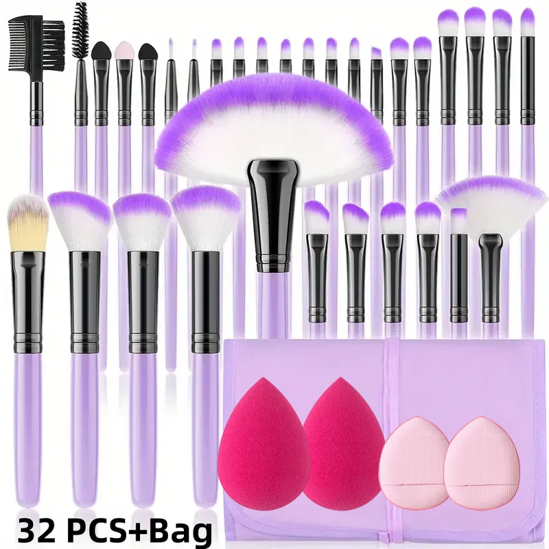 New 10/32PCS Makeup Brushes Set Soft Fluffy Powder Foundation Contour Blush Concealer Eyeshadow Blending Highlighter Beauty Tool