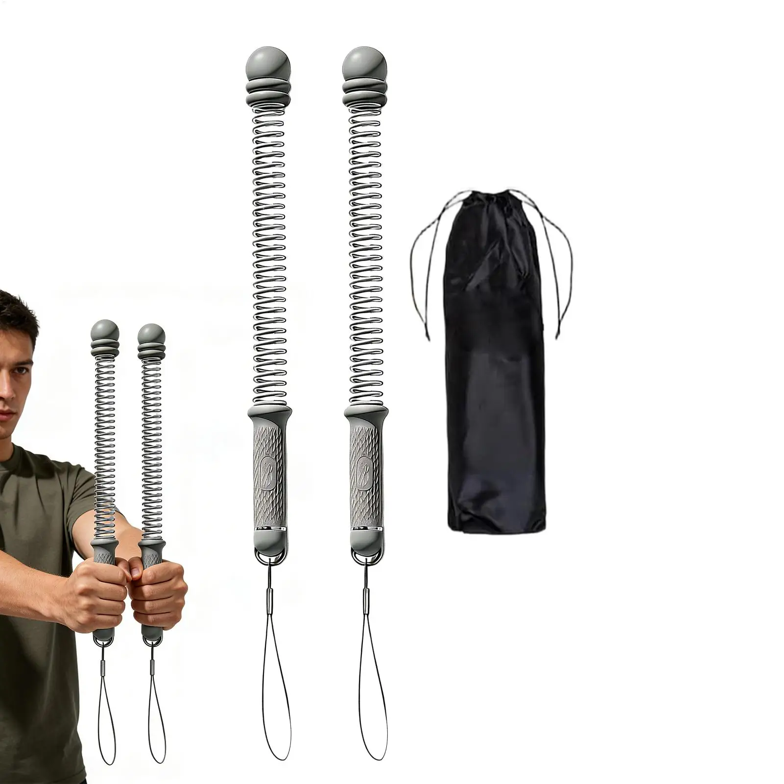 

Battle Rope Sticks Equipment With Adjustable Weight Rings Heavy Duty Workout Rope For Women Men Adults Home Gym Fitness Workouts