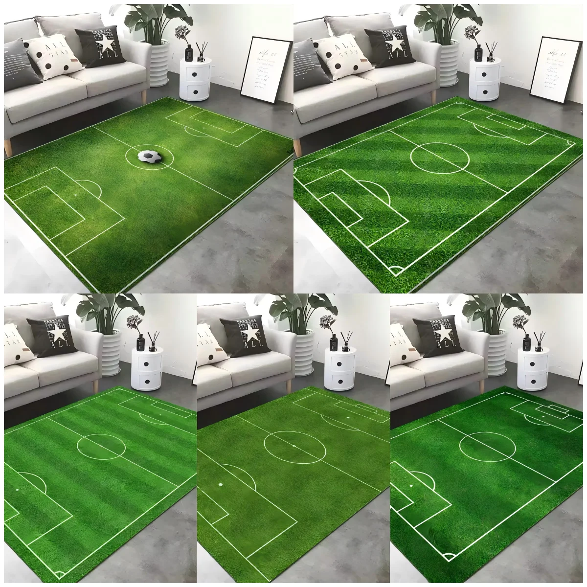 VIKAMA Creative Ball Court Rug Durable Non-Slip Living Room Sofa Coffee Table Mat Entrance Hallway Doormat Home Decor