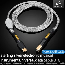 ATAUDIO Hifi USB audio cable Type C to Type B Cable High Quality Cable Gold Plated Plug USB Hifi  Audio OTG Cable