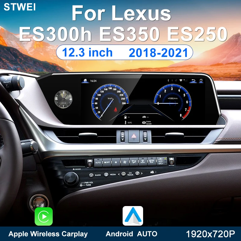 For Lexus ES200 ES250 ES300H ES350 2018-2021 12.3 inch Car Radio Multimedia Video Player Stereo GPS Navigation DSP 4G Carplay