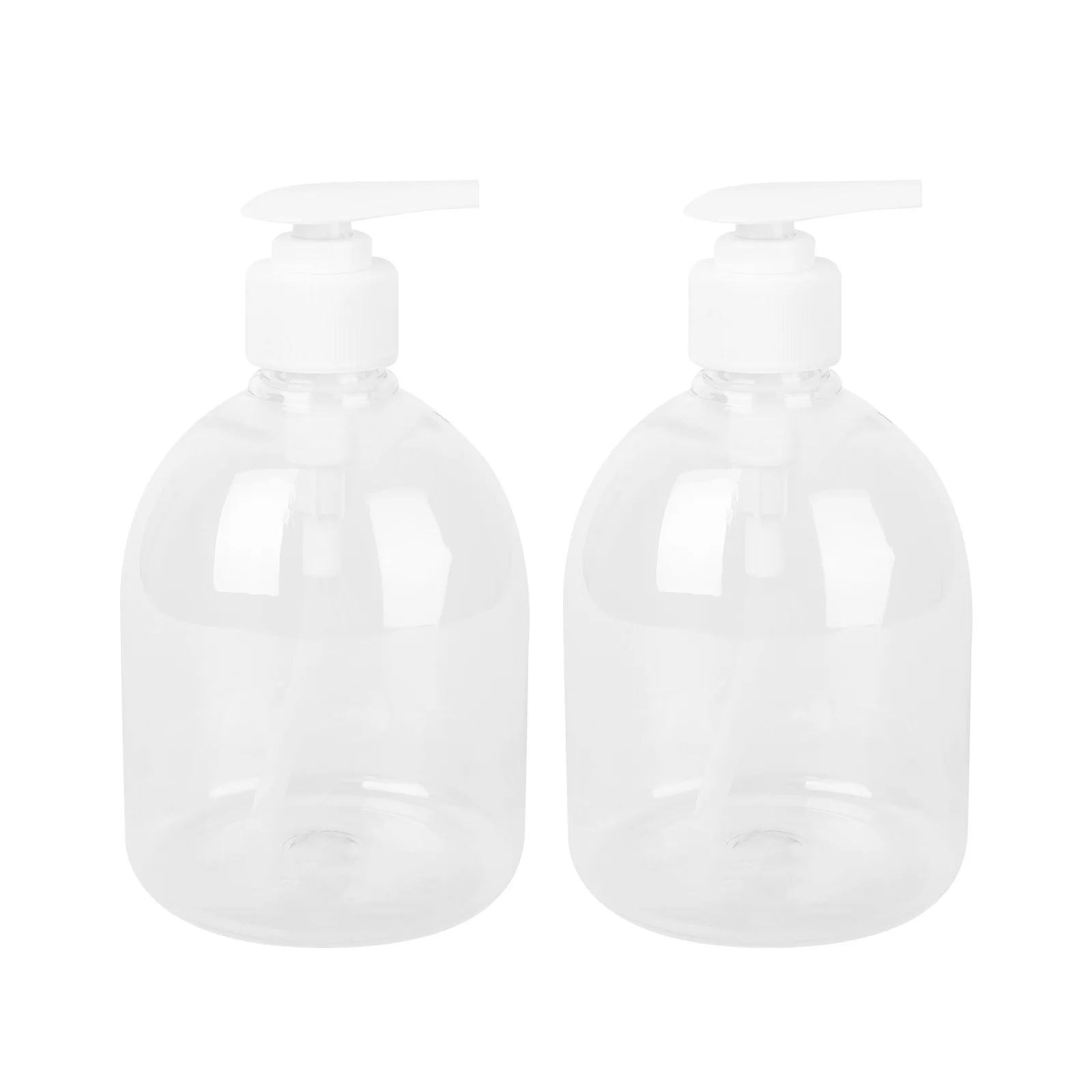 2개 500ml 플라스틱 펌프 병 디스펜서 손 세정제 샴푸 바디 워시 로션 여행용 욕실 침실용 리필 가능 무독성