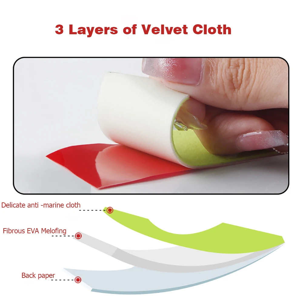 15M 3 Layers Fabric Felt Edge for Vinyl Car Wrap Squeegee Protective Buffer Cloth Tape Window Tint Tool Self Adhesive Felt Patch