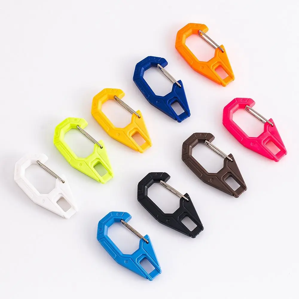 4pcs Colorful G-shaped Hook Loop Multi-function Pastic Bottle Hanging Buckle Outdoor G-Ring Carabiner Clip