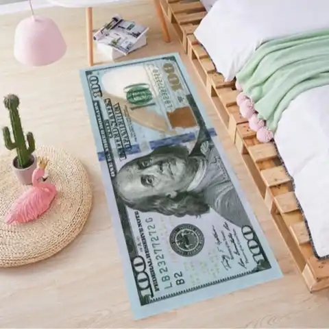 Money Rugs 100 Dollar Bill Runner Cool Area Rug For Living Room Kitchen Rug Laundry Runner Rug Bedroom Bathroom Mat (20" X 47")