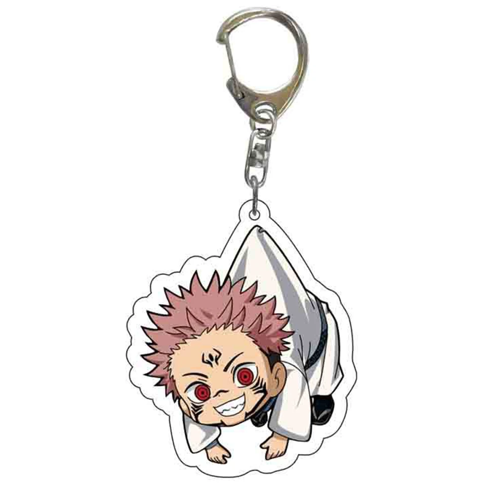 Jujutsu Kaisen مفتاح سلسلة حلقة أنيمي مجوهرات لعبة قلادة سلاسل المفاتيح الأطفال فتاة اللعب الكرتون الاكريليك شارة Megumi Nobara Satoru