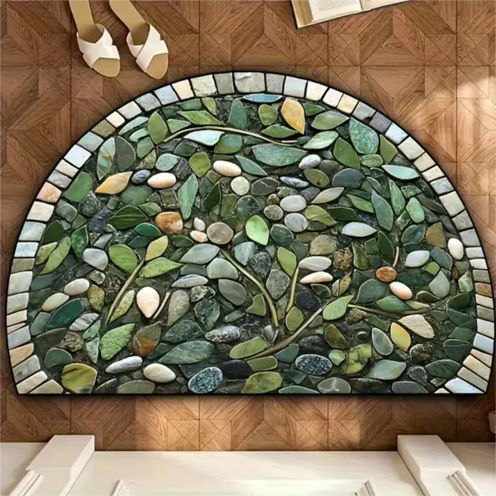 VIKAMA Artificial Flower Brick Doormat Noise Reduction Anti-Slip Bathroom Mat Entrance Hallway Carpet Retro Home Decor