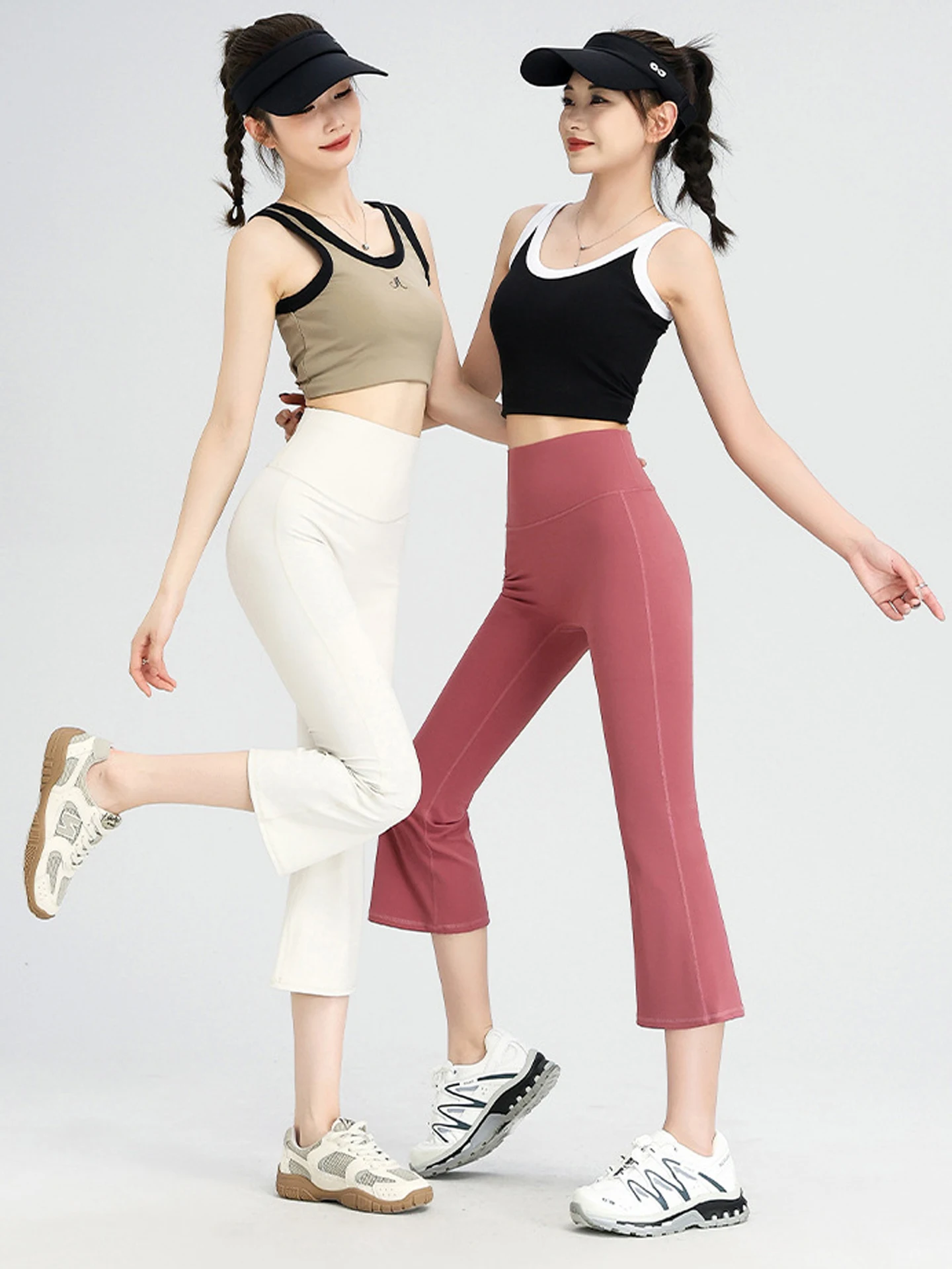 

Брюки для йоги из ледяного шелка с высокой талией, женская уличная одежда, летние тонкие семиточечные спортивные брюки с контролем живота