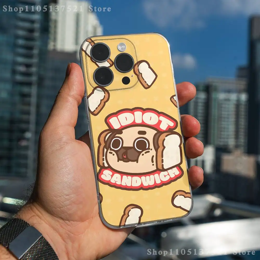 حافظة هاتف Puglie Pug لهاتف iPhone 17,16,15,14,13,12,11 Pro,Max,Plus,X,XS,XR,SE4,E غطاء ناعم شفاف صغير #5
