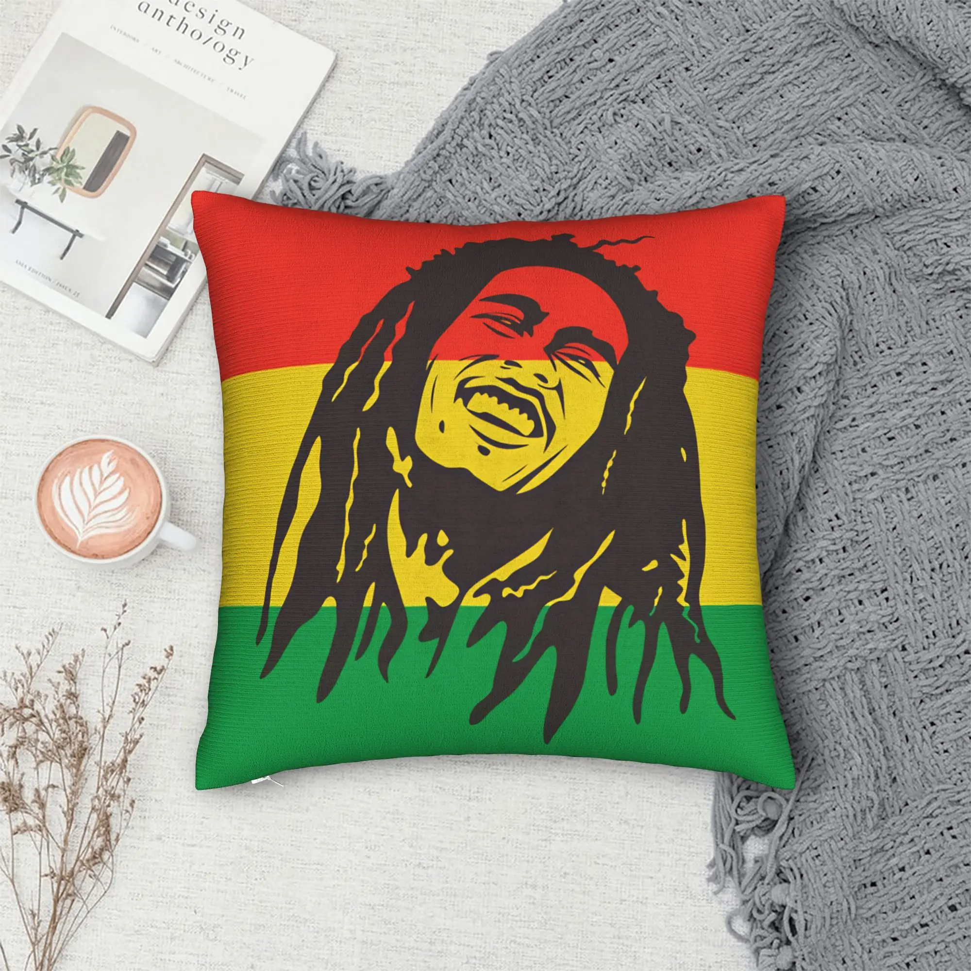 B-Bob M-Marley Singer Pillow Case  Comfy Pillow Cover Novelty Cushion Cover For Sofa Home Decoration