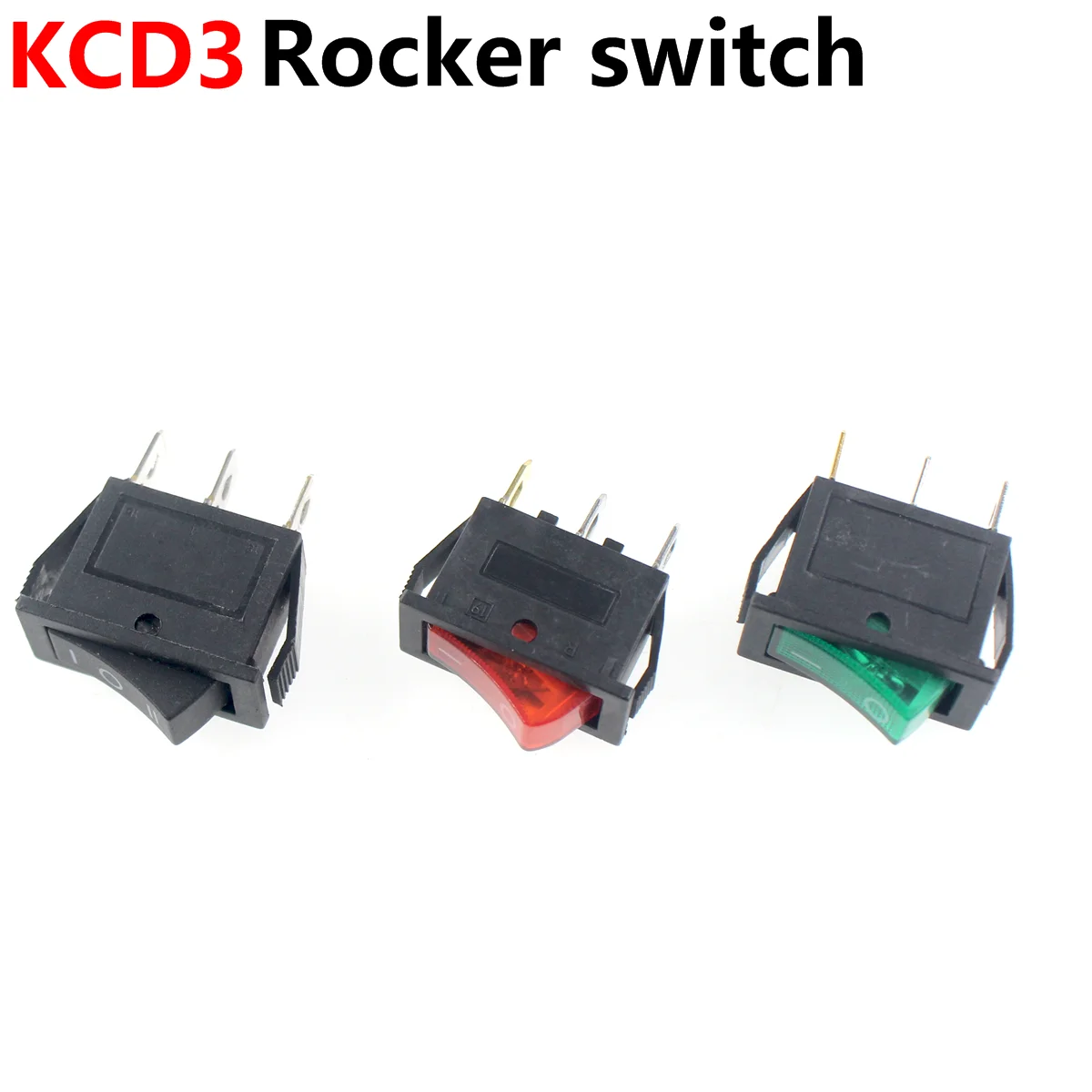 

5PCS KCD3 Rocker Switch ON-OFF 2 Position 3 Pin Electrical Equipment Lighted Power Switch 16A 250VAC/ 20A 125VAC 31MM*13.5MM