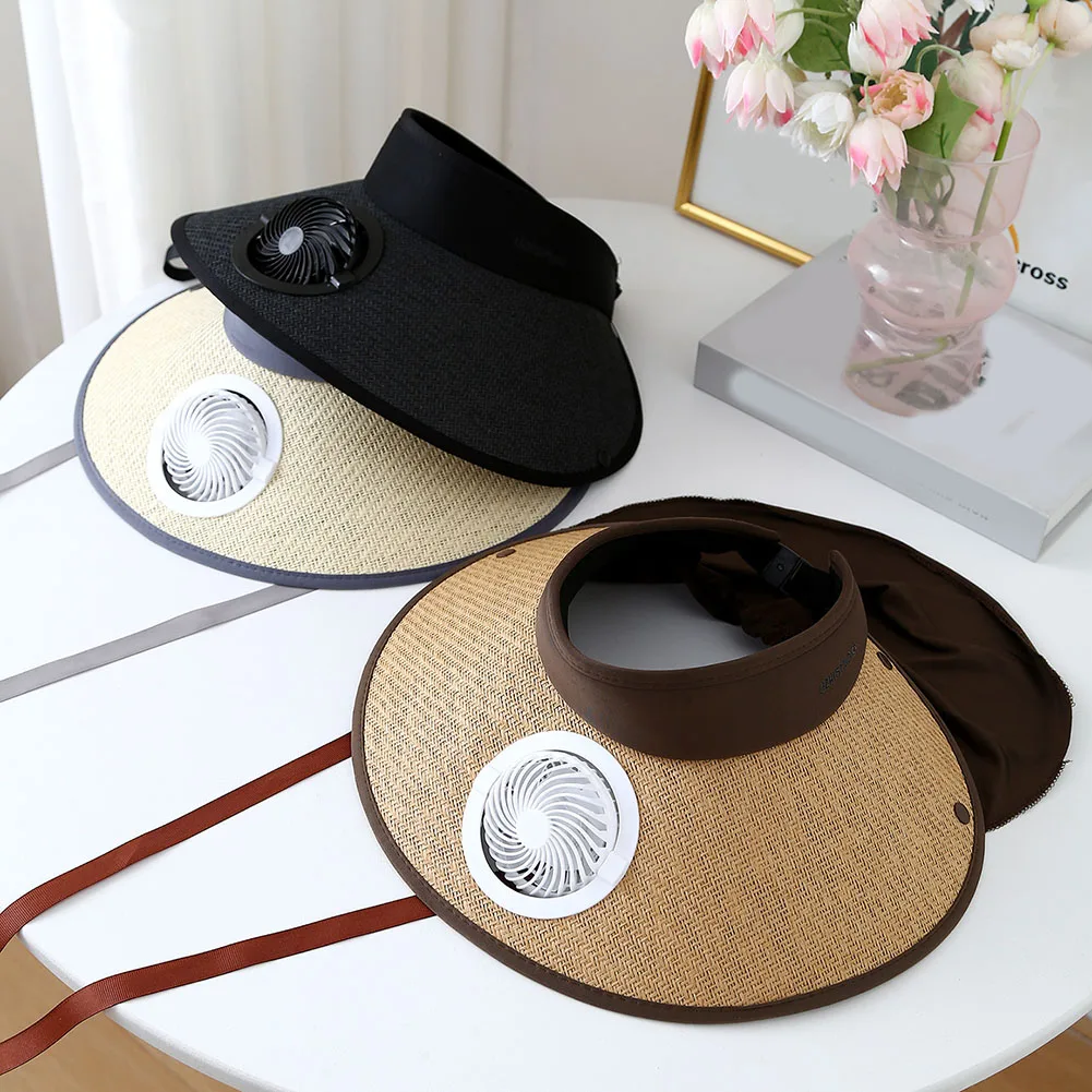

Outdoor Sunblock Hat With Fan -Large Brim USB-Charging Sun Visor High Wind Speed Long-Lasting Battery 2025 Stylish Fisherman Cap
