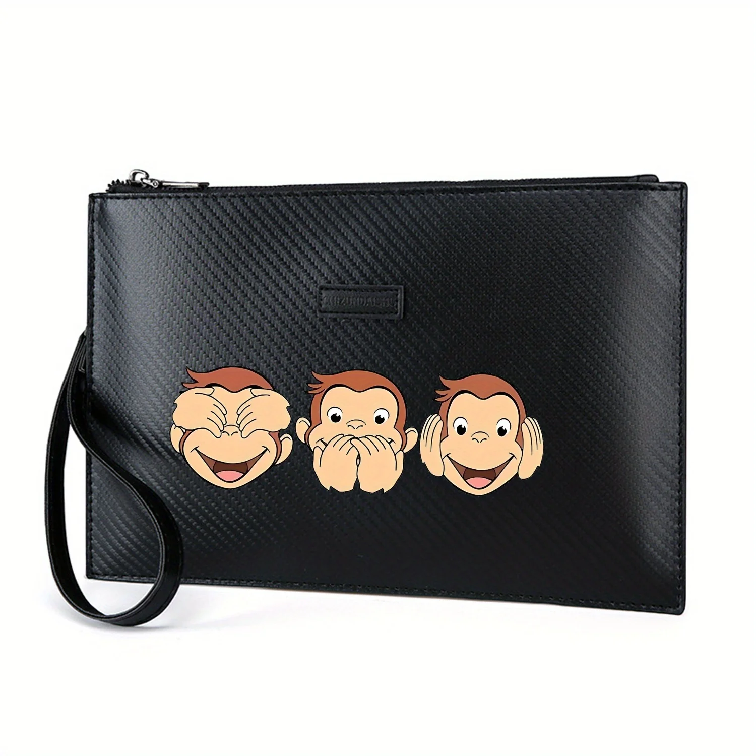 Monkeys: حقيبة يد رجالية أنيقة مطبوعة من البولي يوريثان شفافة ومتحدثة وعملية للحمل اليومي