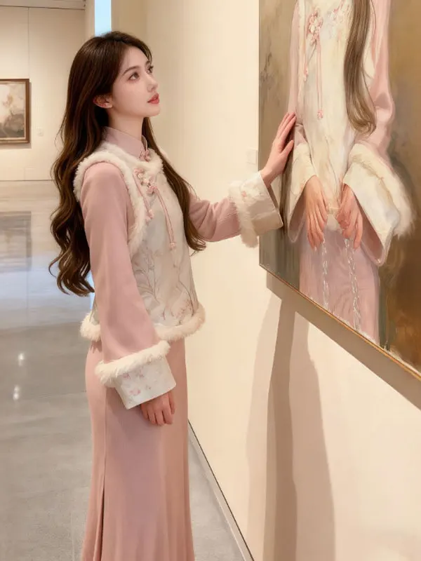 

New Chinese Sle National Trend Retro Outfit Set Unique Super Beautiful Vest Dr Two Piece Set Spring 2026