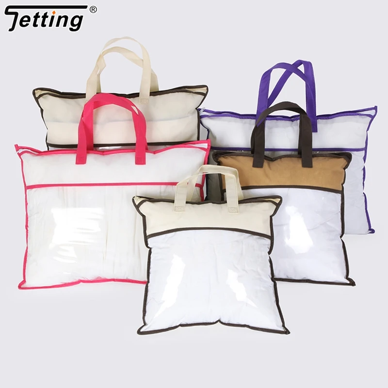 Transparent Non-woven Pillow Packed Quilt Blanket Zipper Dustproof Storage Bag Household Organizer Bag Tote Bag Various Sizes