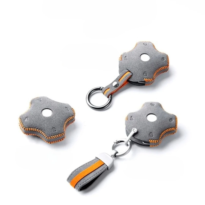 

High end suede men's and women's car key case box For Dongfeng eπ 008 007 Modified remote control protective case key chain