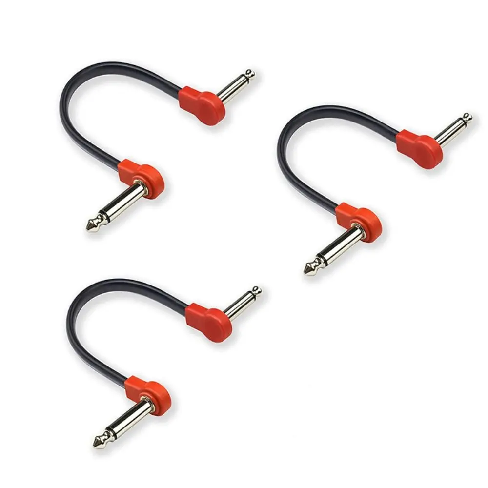 10/15/20/30/50cm Guitar Effects Pedal Cable Round Head PU Surface Audio Cable Leads 1/4 Right Copper Core