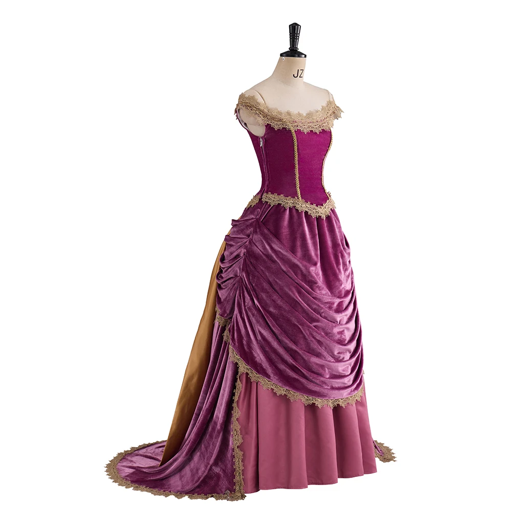 Robe fantaisie en velours victorien pour femme, robe de soirée Elizabeth du 18ème siècle, robe à épaules dénudées