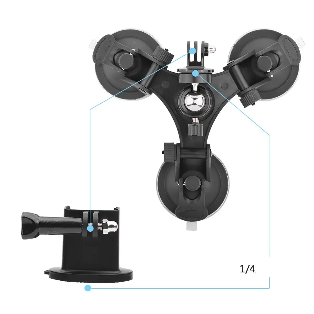 Car Holder For DJI Osmo Pocket Suction Cup Mount Camera Stabilizer Accessory with Aluminium Expansion Module Adapter Converter