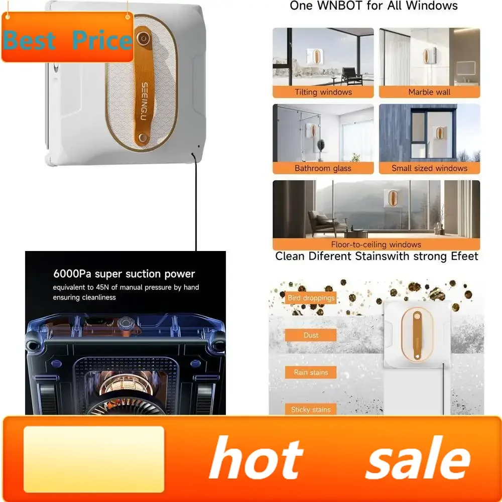 

Хит продаж: Интеллектуальный робот для мытья окон с двойным распылением и силой всасывания 6000 Па для автоматической очистки по оптимальной траектории