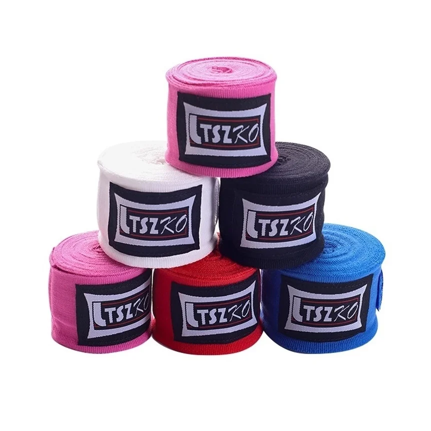 2 Rolls 3/4.5M Cotton Boxing Bandage Sports Strap Sanda Kick Boxing MMA Hand Gloves Wraps Belt  Martial Art Wrist Fist Wraps