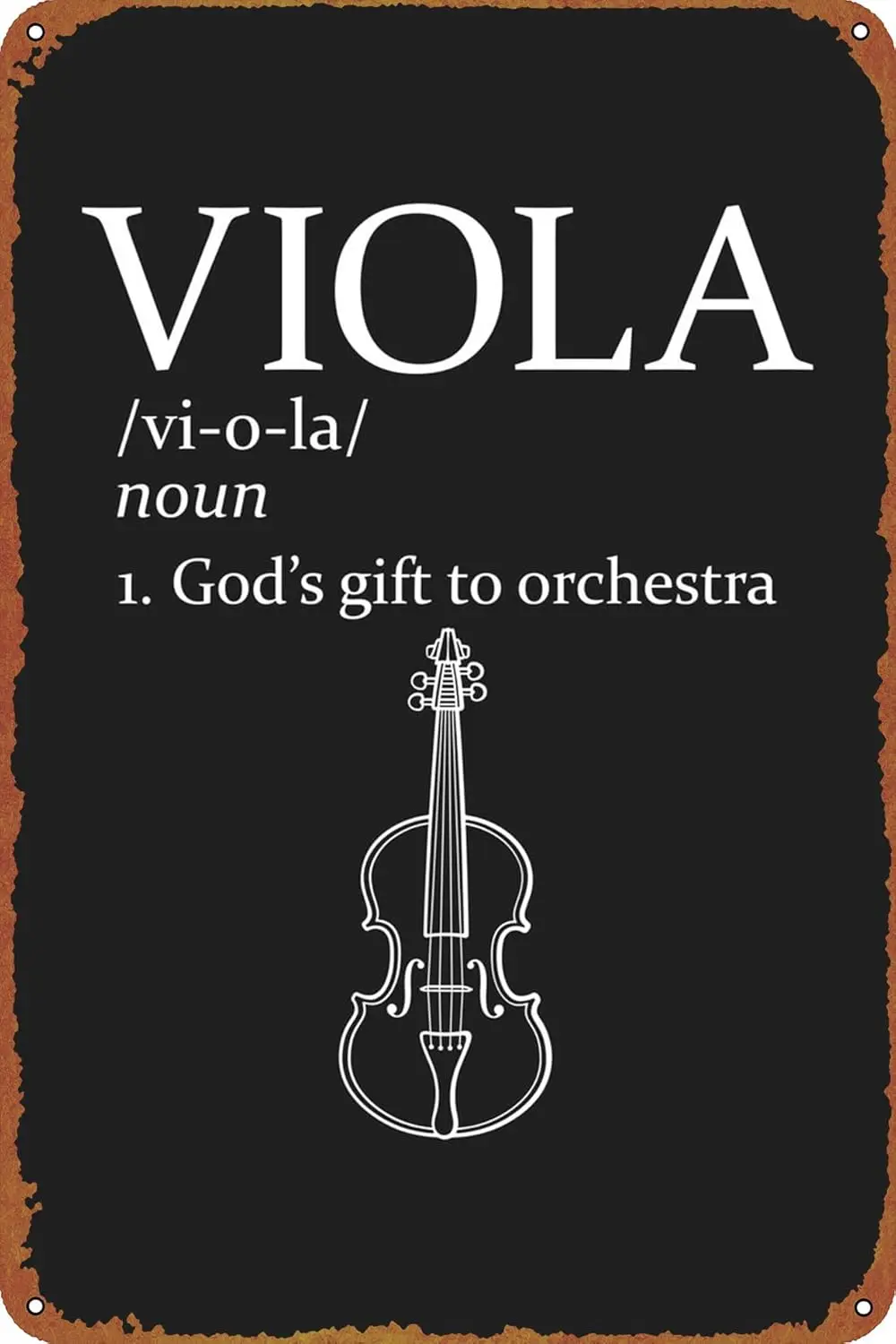 Viola Gods Gift Music Metal Tin Sign Hanging Retro Sign Kitchen Wall Poster Garage Cafe Bar Pub Man cave Art Novelty Plaque