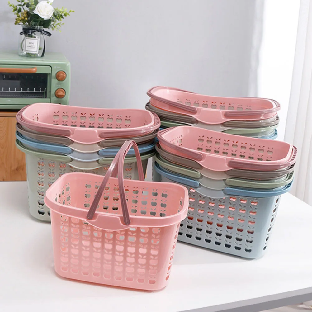 

Plastic Fruit Basket Storage Basket Handhold Design for Snacks Fruits Vegetables Home Office Kitchen Organization Utility