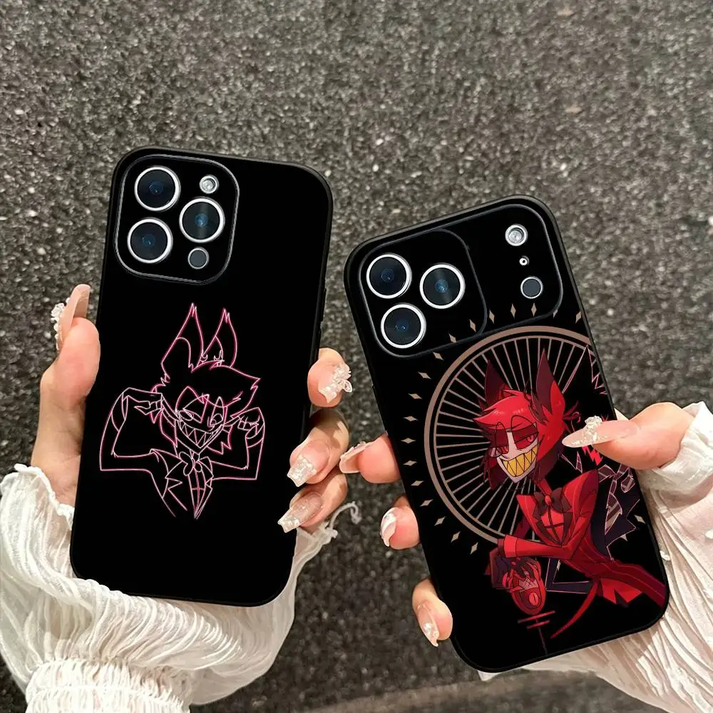 

H-Hazbin Hotel Anime Phone Case For iPhone 17, 16,15,14,13,12,11 Plus,Pro Max, Others Soft Black Cover