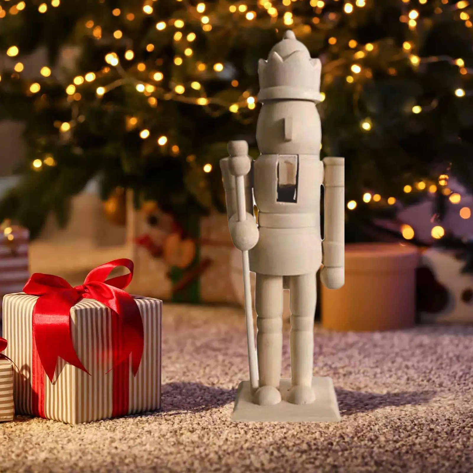 عيد الميلاد غير مكتملة كسارة البندق أرقام خشبية غير مصبوغة الجنود كسارة البندق الخشبية لم تنته مع مجموعة الطلاء للأطفال البالغين جميع