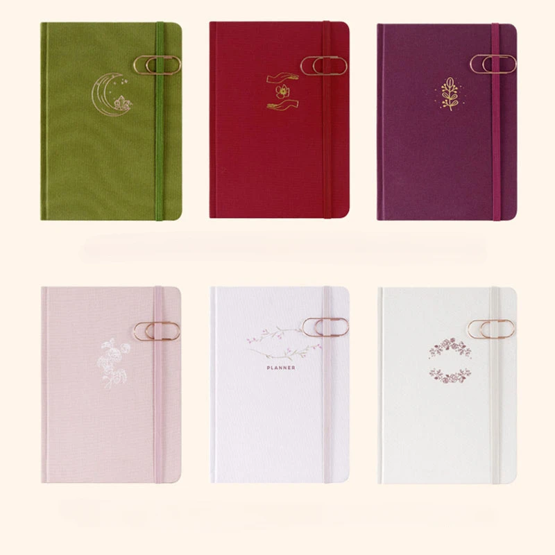 A5 Fabric Planer Schedule Notebook Time Plan Management Efficiency Manual Calendar Inside Page Notepad Office School Supplies