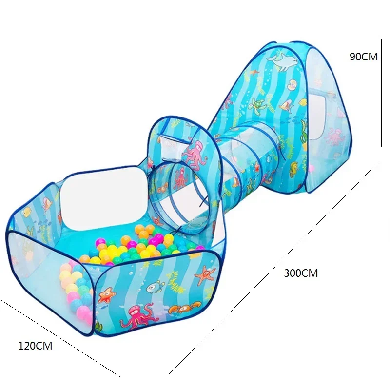 Tenda giocattolo per bambini 3 in1 pieghevole per neonato piscina con palline asciutte per bambini parco giochi per interni parco tunnel giocattoli regalo per bambini 0-6 anni