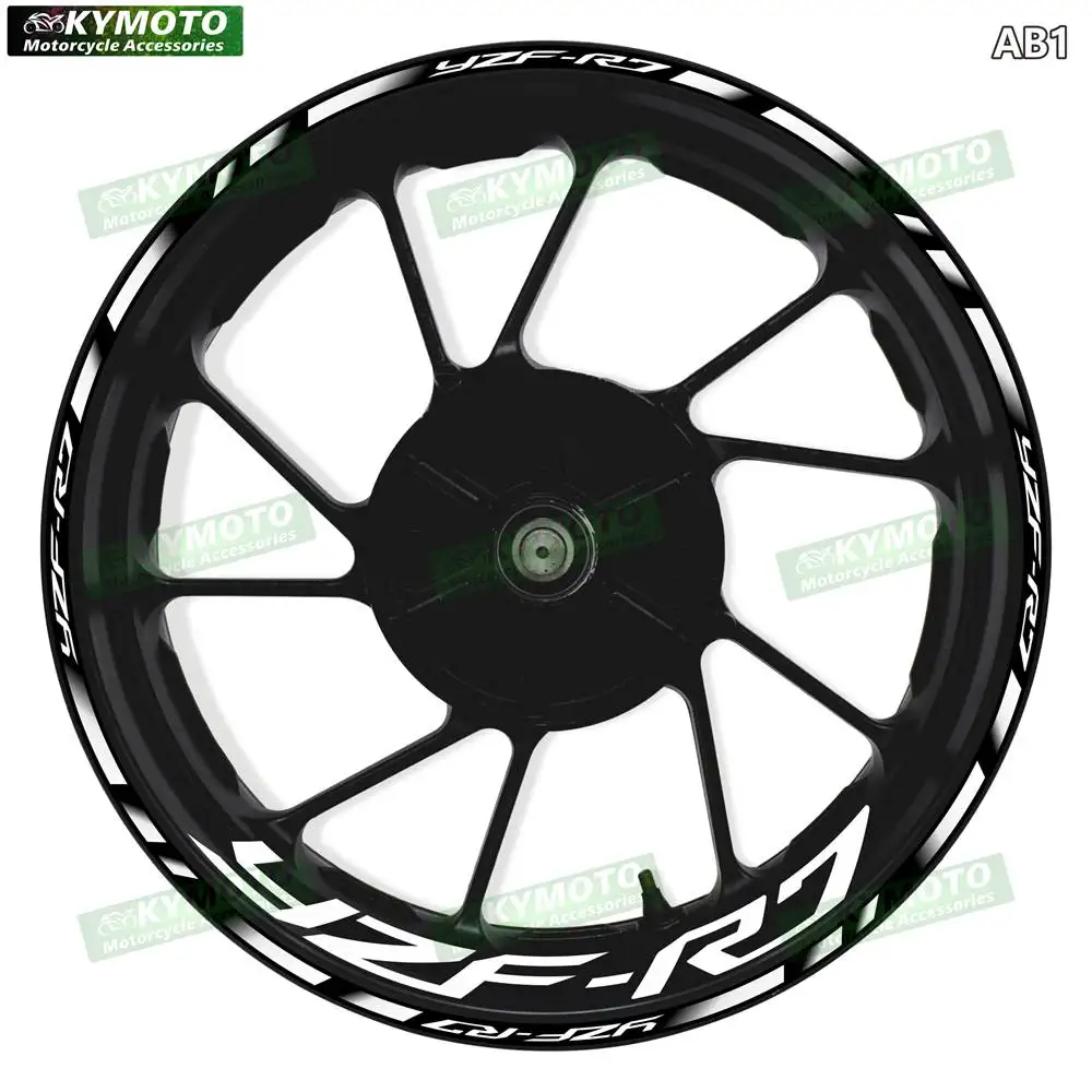 For YZF-R7 YZF R7 Motorcycle 17 Inch Front And Rear Wheel Sticker Hub Decal Racing Reflective Waterproof Decorative Rim Stickers