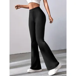 Ladies Trousers Casual Slim Solid Colour Women's Flared Pants Autumn High Waisted Dragging Pants Fashion Female Clothing