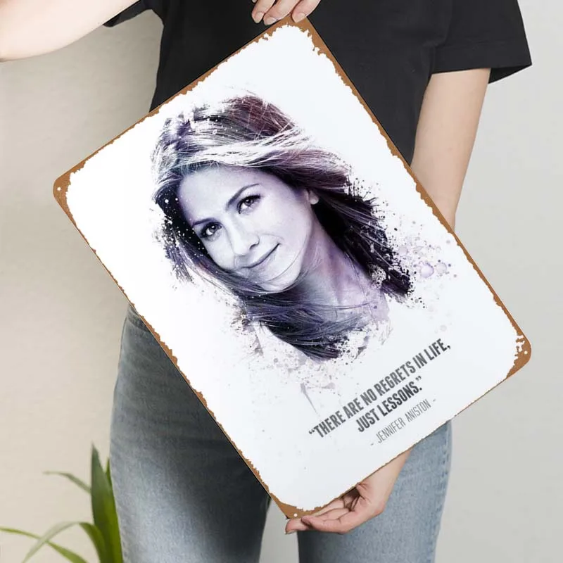 He Legendary Jennifer Aniston and Decoration Wall Decor Living Room Vintage Metal Signs for Wall Decoration Man Cave Coffee Bar